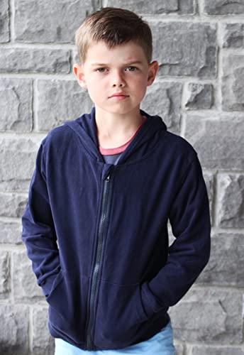 Unifaco Boys Uniform Hoodies Size 10-12 Navy Blue Lightweight Jacket Hooded Sweatshirts Outdoor Sports Tracksuits With Pockets #TOP2