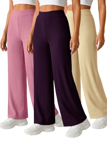 Image of Pinkmint Women's Poly Lycra Trouser, High Waist Flared Korean Trousers, Trendy Casual Wear for Daily & Travel Use (Available in Plus Size)