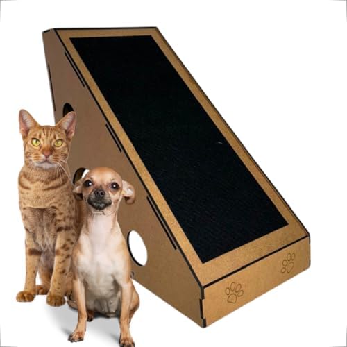 Rampa Pet Arranhador de Chão Em Mdf Com Carpete Antiderrapante 45...