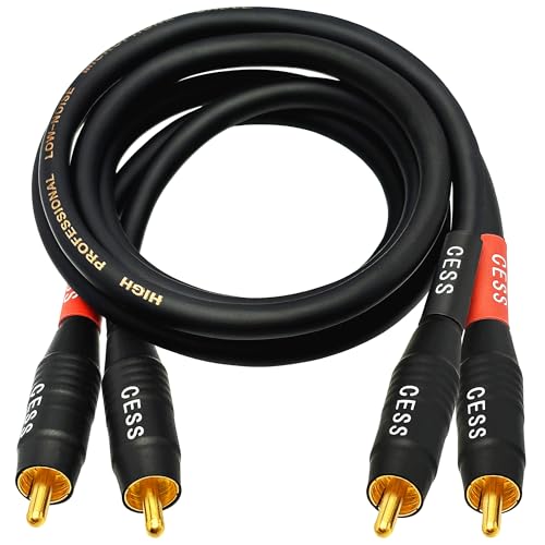 Image of CNCESS CESS-075-2f Heavy Duty Waterproof RCA Cable, Phono Male to Male (2 FT)