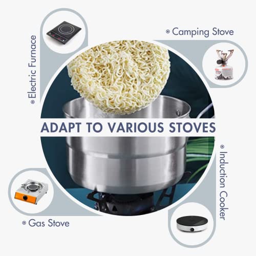 Lixada Camping Pot 1.5L Stainless Steel Camping Cooking Pot With Lid And Folding Handle For Camping Hikiing Fishing Backpacking #TOP2