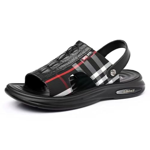 Premium Comfort Faux Crocodile Leather Outdoor Sandals Sildes Summer Slippers For Men Yoga Mat Flip Flops Indoor Footwear