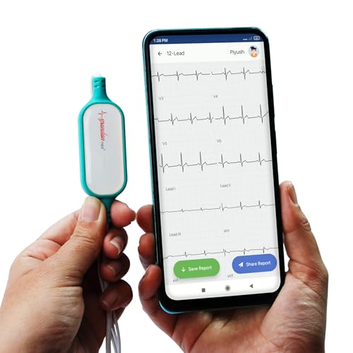 Image of Sunfox Spandan Neo Portable ECG Machine | Home ECG Monitor with 24 Extra Electrodes | Detects AFib & Arrhythmias| Spandan ECG Device for Home & Travel |3 Lead ECG Machine for Personal Use