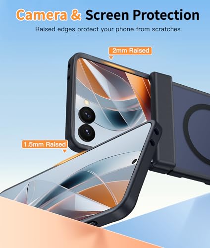 Image of FNTCASE for Samsung-Galaxy Z Flip 8 Matte Case with Hinge Protection | Compatible with Magsafe, Screen Protector, Military Grade Drop Shockproof Protective, Magnetic Translucent Phone Case