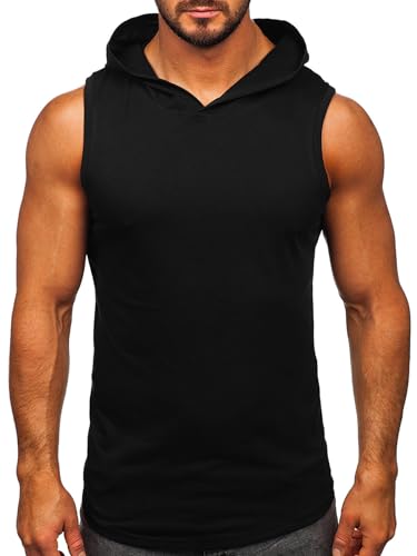 FLYFIREFLY Men's 2 Pack Workout Hooded Tank Tops Bodybuilding Athletic Sleeveless Muscle Cut Off T Shirt Gym Hoodies 5