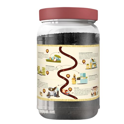 Image of KOLLAMAI Premium Assam CTC Black Tea Leaves | Strong Kadak Chai Patti | 1kg Jar (Pack of 1) | Makes 400 Cups
