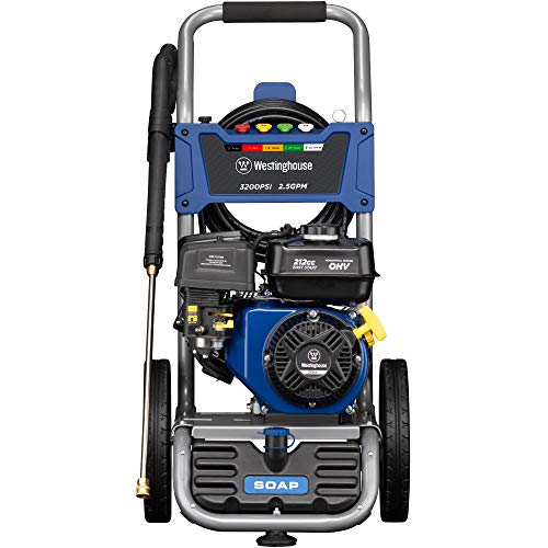 Westinghouse Outdoor Power Equipment WPX3200 Gas Powered Pressure Washer 3200 PSI and 2.5 GPM, Soap Tank and Five Nozzle Set, CARB Compliant