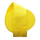 Polypropylene Webbing Strap 2 Inch Yellow Black 10 Yard Heavy Duty Nylon Strapping for Outdoor DIY Gear Repair Backpack Bags