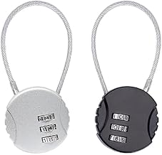 3 Digit Travel Luggage Lock Number Lock Combination Lock with Zinc Alloy Steel Cable Lock Small Locks for Travel Suitcase, Backpack, Lockers, Case, Toolbox(Pack of 1,Multi)