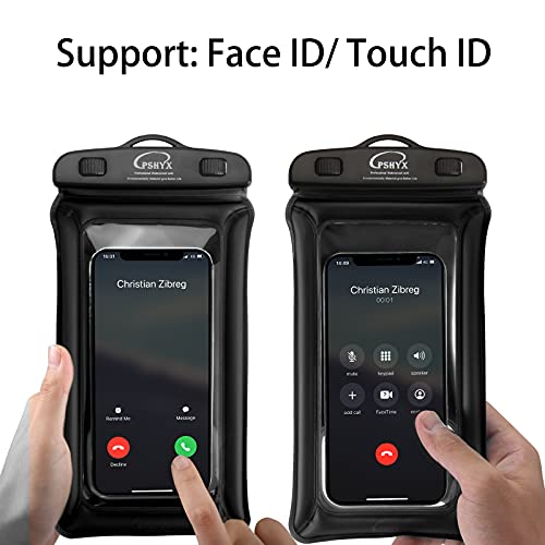 Pshyx Tpu Waterproof Cell Phone Pouch Floating,Dry Bag For Phone,Universal Waterproof Phone Case With Arm Band And Lanyard For Iphone 13 12 11 Pro Max Xr 8Plus Samsung Galaxy S22 S21 S20(Black,2Pack) #TOP6