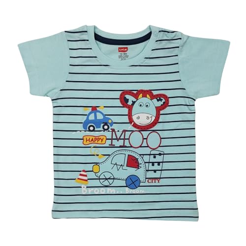 Image of LuvLap Baby Boys Regular Fit 100% Cotton Half Sleeves Boys T-Shirts Pack of 4