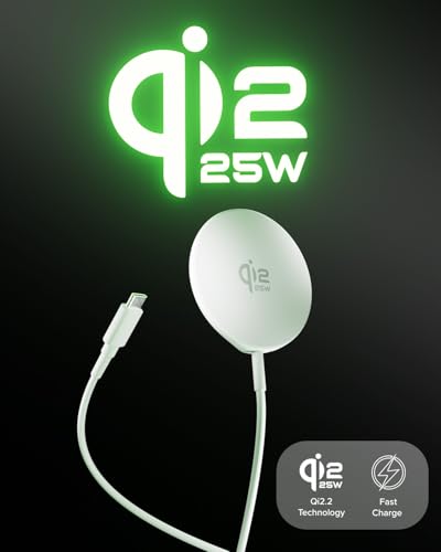SBS Zasilacz MagSafe Qi2 25W, Magnetyczna Ładowarka Bezprzewodowa, Certyfikowana Qi2 25W, Zasilanie USB-C, Ładowarka ze Szybkim Ładowaniem, Kompatybilna z iPhone i Android, Smukły Design, Biały