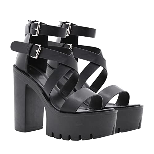 Sandales plates pour femmes nu-pieds noirs style Rome en microfibre chic
