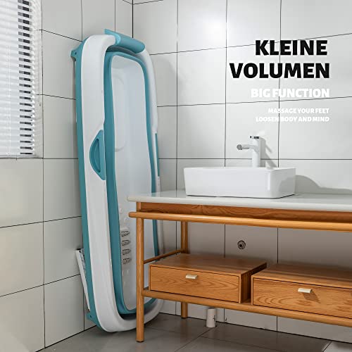 Faltbare Badewanne für Erwachsene XXL 158 cm | Faltbare tragbare Badewanne, tragbare Klappbadewanne, blau (Blau)