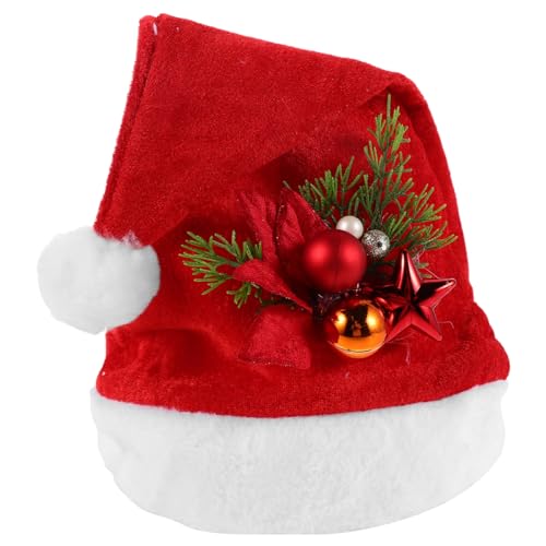 Alipis Gorros Navideños De Papá Noel Gorro Navideño Esponjoso Accesorios Para Disfraces De Papá Noel Bonito Para Fiestas De