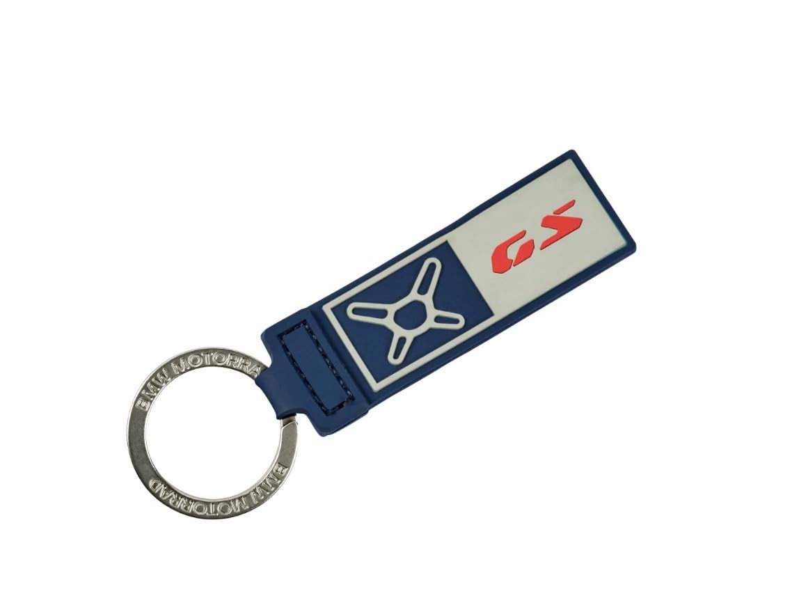 BMW Llavero Original M Motorsport con Logo GS, Nylon Resistente, Anilla Metálica, Diseño Deportivo, Negro y Blanco