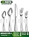 PHILIPALA 20 Piece Silverware Set, Stainless Steel Flatware Set for 4 Food Grade Novelty Flatware Cutlery Utensil Set Include Knife Fork Spoon Mirror Polished Dishwasher Safe