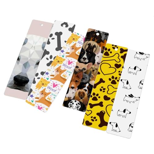 Marque-page chien en métal gris avec empreinte pour ne plus perdre sa page