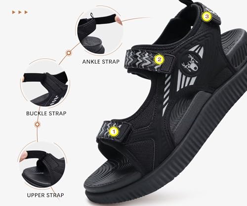 Image of KuaiLu Womens Orthopedic Walking Sandals with Comfortable Arch Support Plantar Fasciitis Relief Summer Outdoor Hiking Sport Recovery Adjustable Strap Athletic Chunky Cushion Shoes