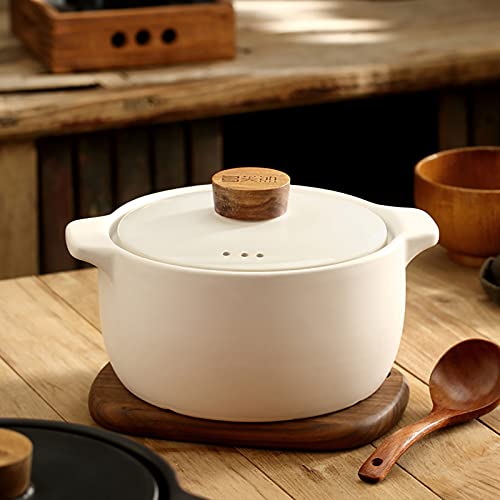 Pentola In Ceramica, Piatto Antiaderente Casseruola Pentola Rotonda Con Coperchio, Pentola Per Minestra Resistente In Terracotta Pentola Per Stufato Pentola 4L