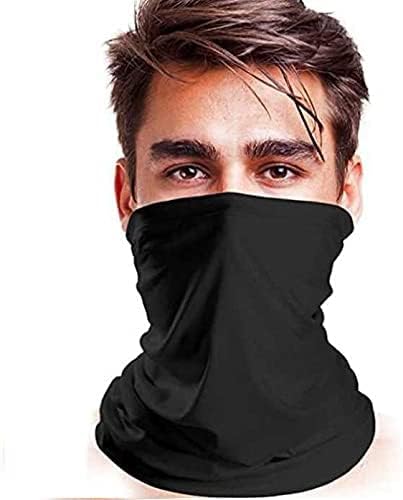 Atipriya Men's Polyester Bandana Bikers Motorcycle Riding Head Cover Neck Face Mask Protection Tube Head Band (Black, 1 Pcs)