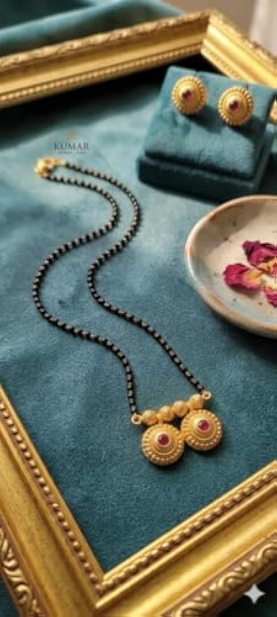 Women's Gold-Toned Dual Vati Pendant Mangalsutra