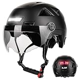 ILM 自転車 ヘルメット 大人 スマートセンサー CE/CPSC認証 サイクリングヘルメット 多機能 通学通勤 軽量通気 耐衝撃 サイズ調節