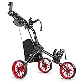 WIN.MAX Golf Push Cart，3 Wheel Lightweight Pushcart with Foot Brake，Detachable Umbrella Holder，Easy to Fold Caddy Cart Pushcart