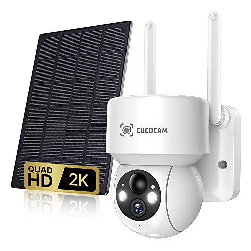 屋外 監視カメラ 動体検知 ソーラー ズーム 2K IP65防水 防犯カメラ 防犯カメラ 監視カメラ 2K自動追跡 ワイヤレス 屋外 ドーム