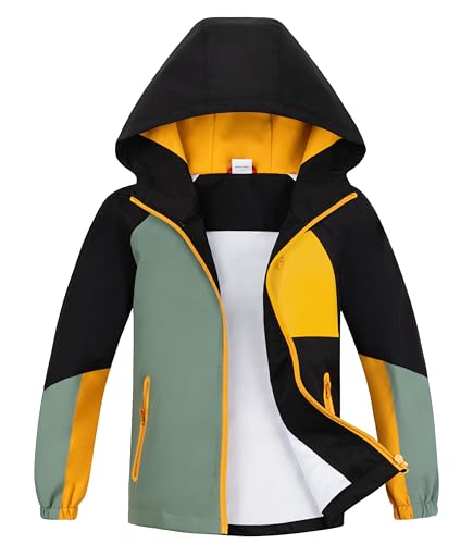 ALXHUTE Regenjacke Jungen Übergangsjacke Wasserdicht Kinder...