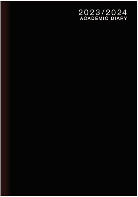 2023-24 A4 Week to View Diary Academic Black Case-binding Week To View On Two Pages