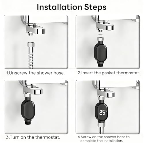 Shower Water Temperature Gauge - 2 Pack LED Digital Display Thermometer for Accurate Bathing Temperature Monitoring - Thumbnail 5
