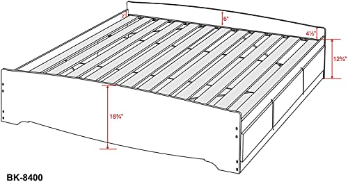 Trent Home Transitional Wooden King Platform Storage Bed With 6 Drawers, Upholstered Wing Side Panel Design, Wooden Slats Support, Noise Free, Easy Assembly In Espresso #TOP1
