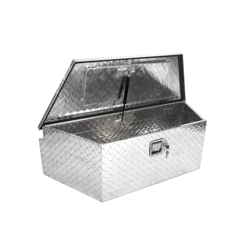Minseter 39" Aluminum Pickup Truck Trailer Tongue Storage Tool Box Organizer With Lock & Keys, Silver #TOP2