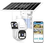 GENBOLT 2.5K AOV WiFi Solar Security Camera Outdoor Wireless, 7/24 Recording 3MP+3MP IP Surveillance Camera with 90FT AI Detection, 8W 15600mAh Battery Powered Camera CCTV