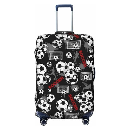 Soccer Football Travel Luggage Cover Suitcase Protector Washable Baggage Covers Fits 18-30 Inch Casesmall