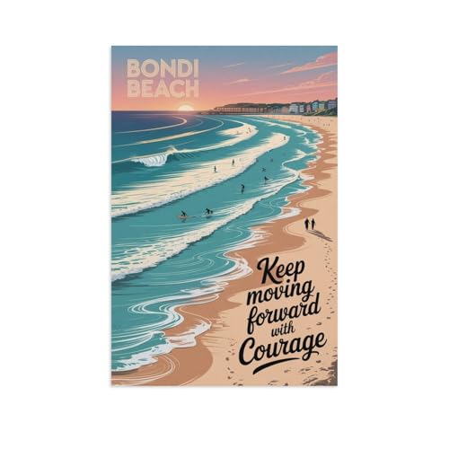 Bondi Beach Inspirational Wall Art Poster 08x12in