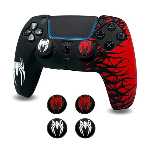 ElitePlay Coque en silicone antidérapante pour manette PS5, étui en caoutchouc souple pour manette sans fil PS5, avec 2 jeux de grips pour pouces