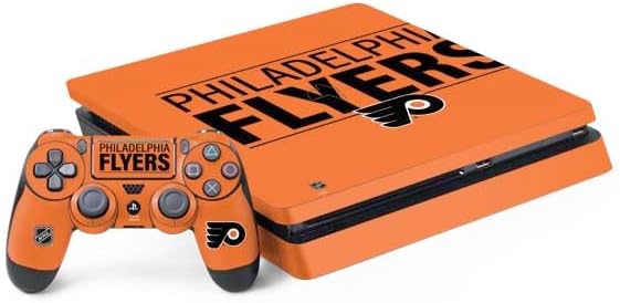 Skinit Decal Gaming Skin Compatible with PS4 Slim Bundle - Officially Licensed NHL Philadelphia Flyers Distressed Design