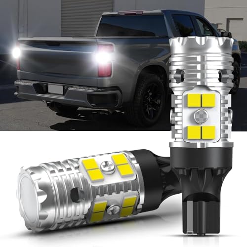 Image of LASFIT 921 LED Reverse Backup Lights for 2014-2022 2023 2024 2025 2026 Silverado 1500, Canbus Ready 912 W16W 904 916 2835 Exterior Replacement Upgraded White, 2pcs