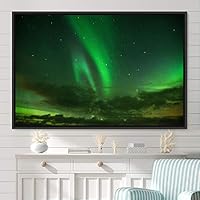 Framed Canvas Wall Art Dayspring Astronomy & Space Contemporary Cosmic Dramatic Green Group Photography Realism - 16x24 inches