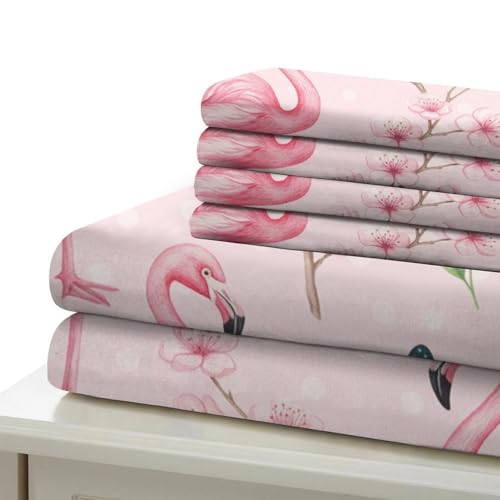 Housse de couette flamant rose effet 3D microfibre luxe - 7