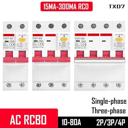 RCD 3P 4P protecteur de fuite triphasé 10A 30mA disjoncteur automatique