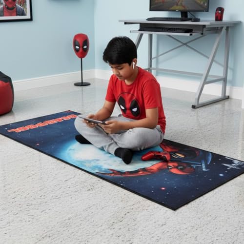 Image of Athom Living Deadpool Runner Carpet 2x4.5 Ft, Soft Printed Mat with Anti-Skid Backing, Durable Washable Runner for Kids Bedroom, Play Area & Playroom Decor