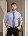 COOFANDY Dress Shirts for Men Wrinkle Free Long Sleeve Button Up Shirts Formal Business Shirt Blue Stripes