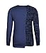 Taoliyuan Mens Ribbed Knitted Pullover Sweater Color Block Comfort Twisted Long Sleeves Sweaters, Blue, Large