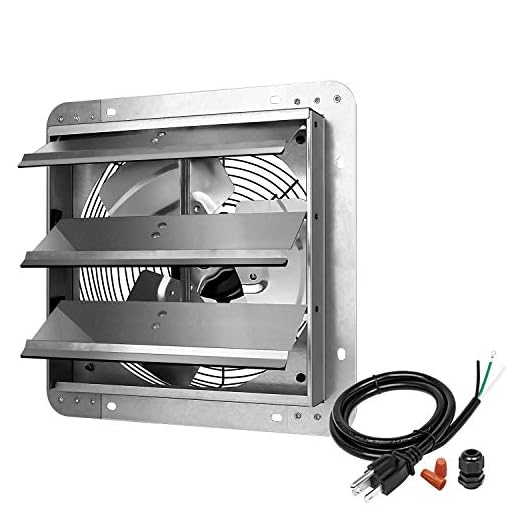 iPower 12 Inch Shutter Exhaust Fan Aluminum High Speed 1620RPM, 940 CFM, 1-Pack, Silver