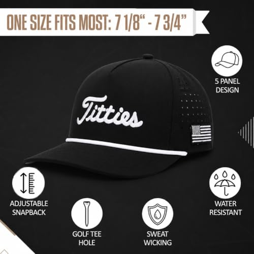 Image of Curves & Clubs Titties Golf Hat - Funny Golf Hat, Titties Hat - Funny American Hat - One-Size-Fits-All - Men's Gifts