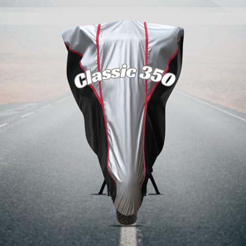 Image of Motorcycle Bike Body Cover for Outdoor Use - Heavy Fabric Water Resistant Two Wheeler Cover with UV, Dust & Rain Protection Compatible for Classic 350