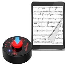 Wireless Page Turner Pedal, Bluetooth Page Turner, Portable Smart Bluetooth Music Foot Pedal, Hand Free Sheet Music Reading Page Turns for iPad Tablet Android IOS Phones Music Scores E-books PPT Red
